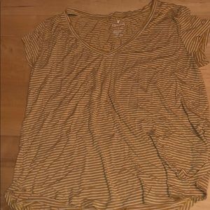 American Eagle yellow striped shirt